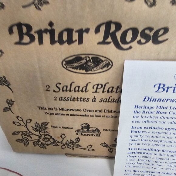 Heritage Ltd. Churchill Briar Rose Salad Plate in Original Box The box is a set - Picture 5 of 7